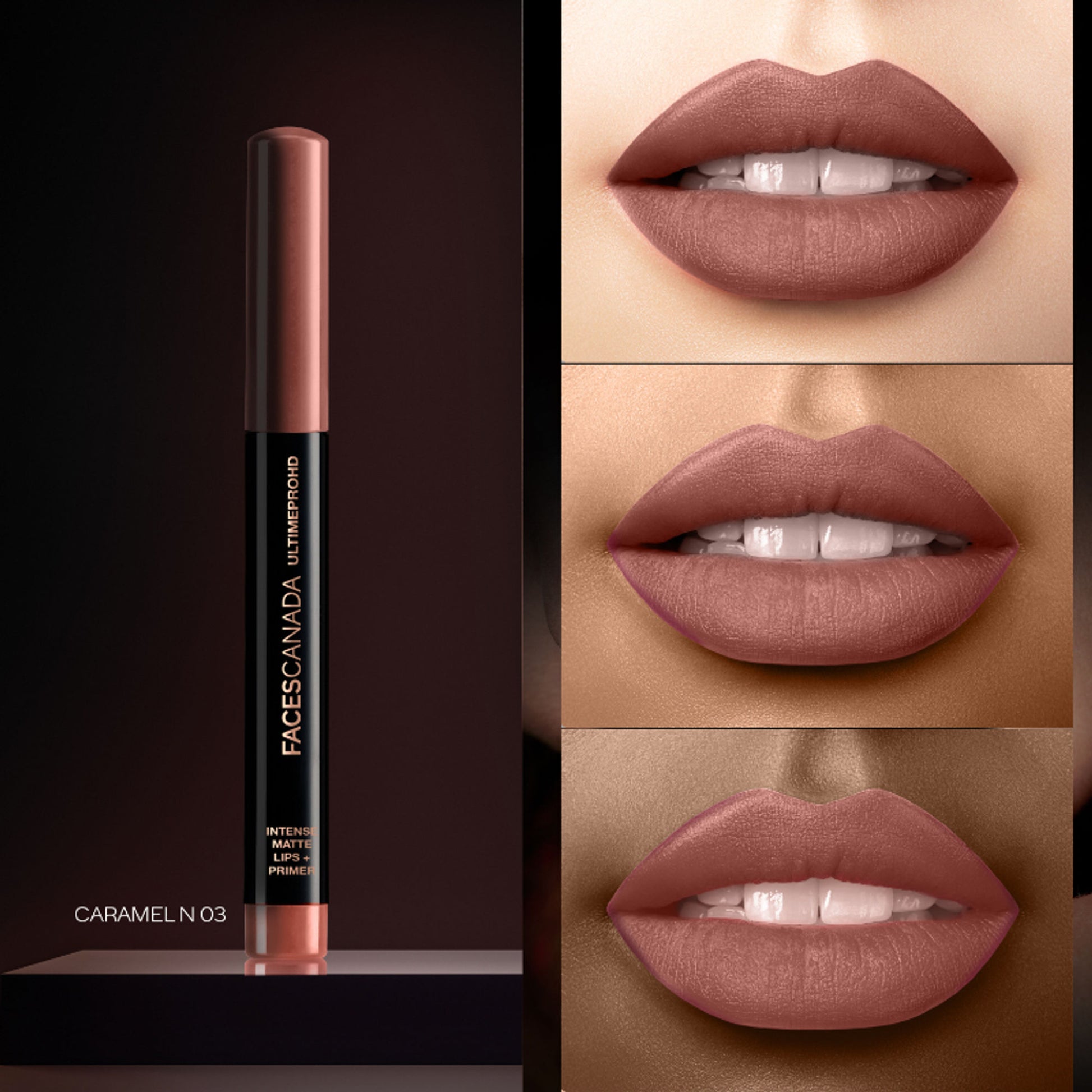 Faces Canada Ultime Pro HD Intense Matte Lips + Primer - Caramel N03