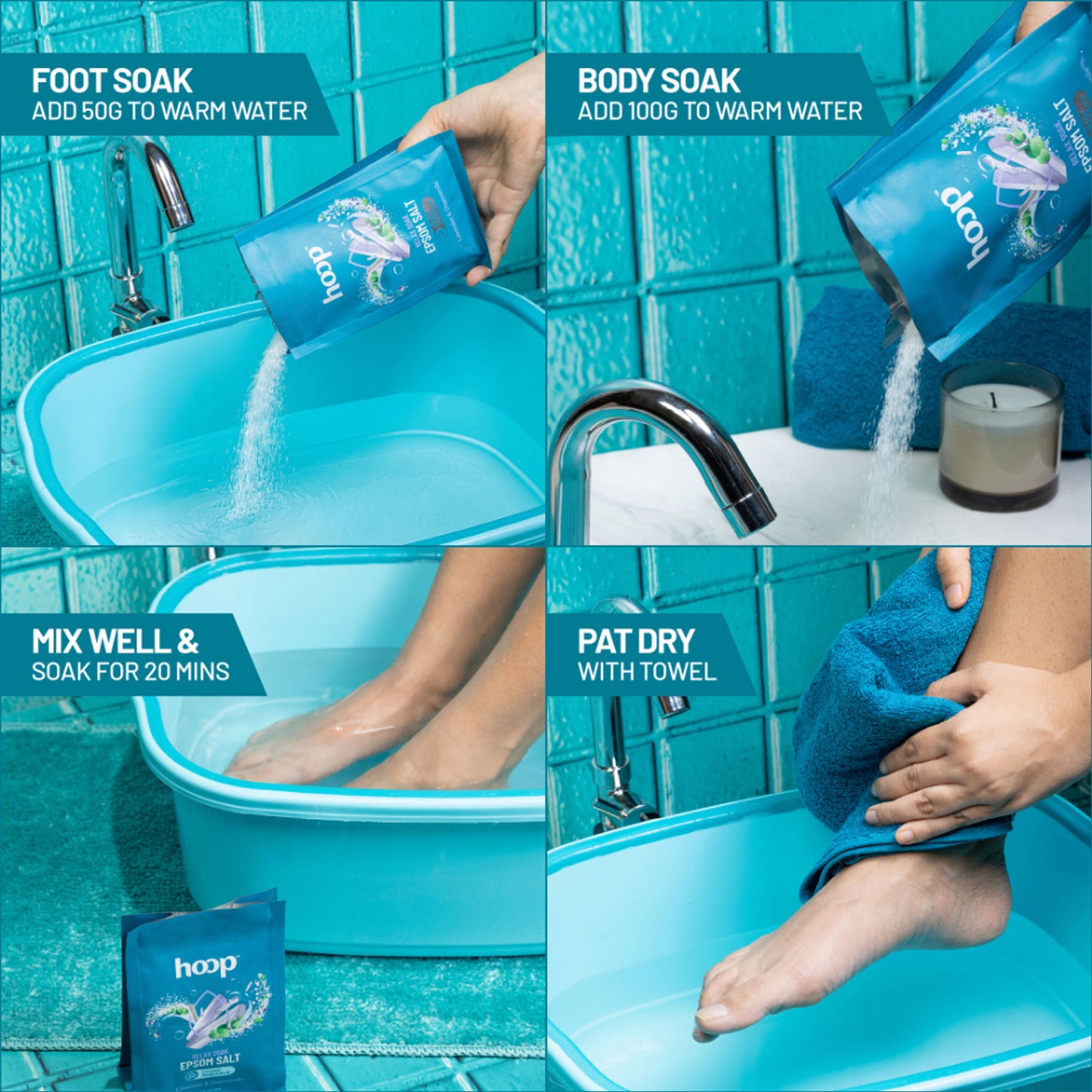 hoop Epsom Pure Salt For Foot Soak - Lavender & Chamomile