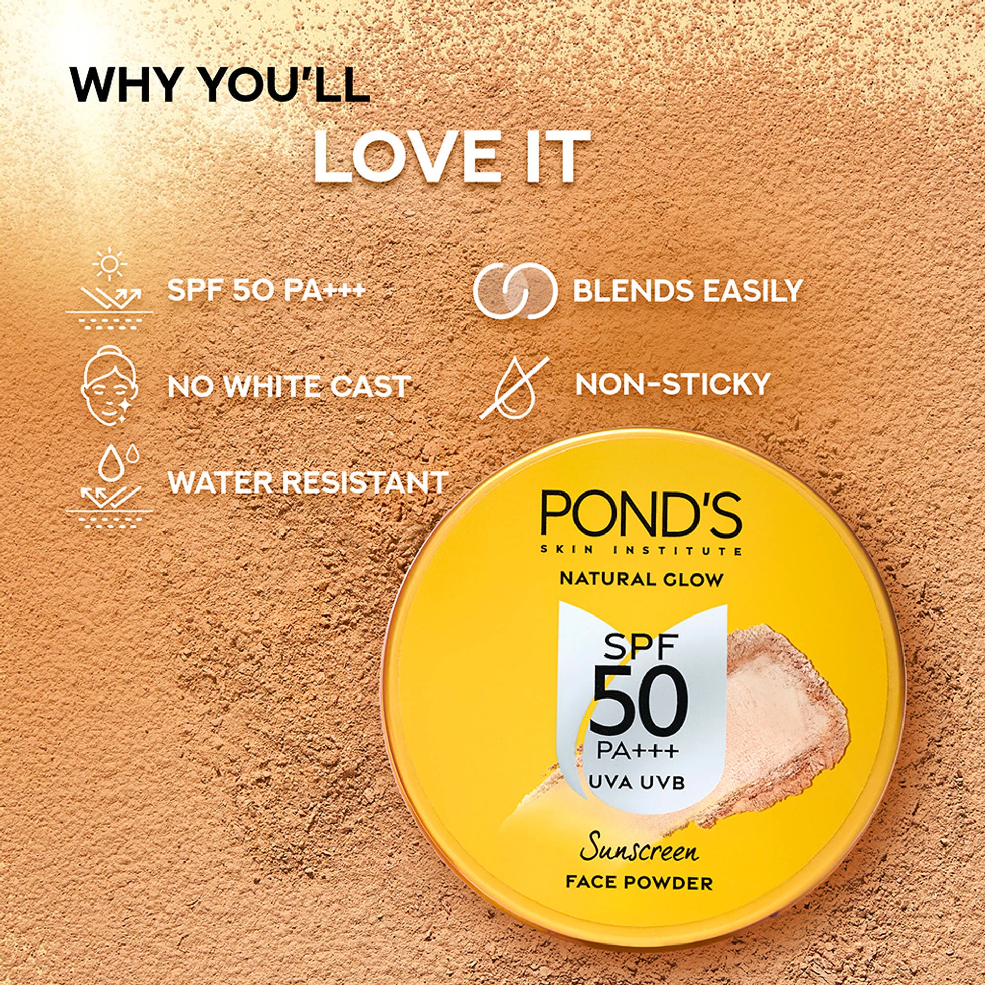 Ponds SPF 50 PA+++ UVA UVB Sunscreen Face Powder