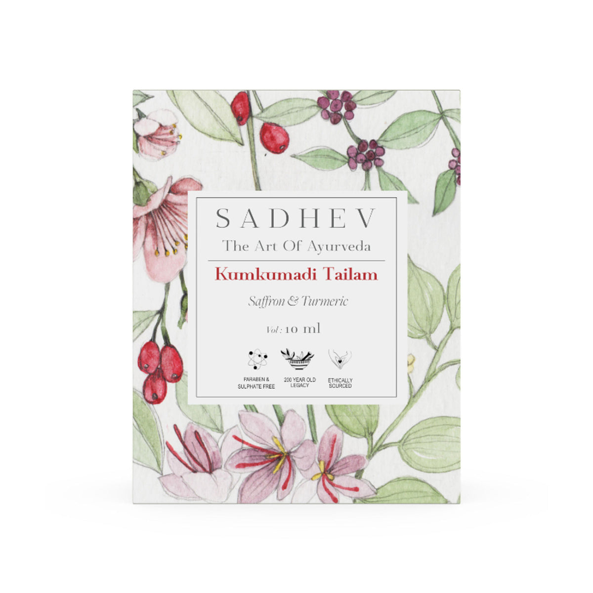 Sadhev Pure Kumkumadi Tailam Face Serum - Saffron & Turmeric
