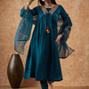 Dhiyona SN Women's Embroidered Empire Velvet Kurta With Trousers & Dupatta