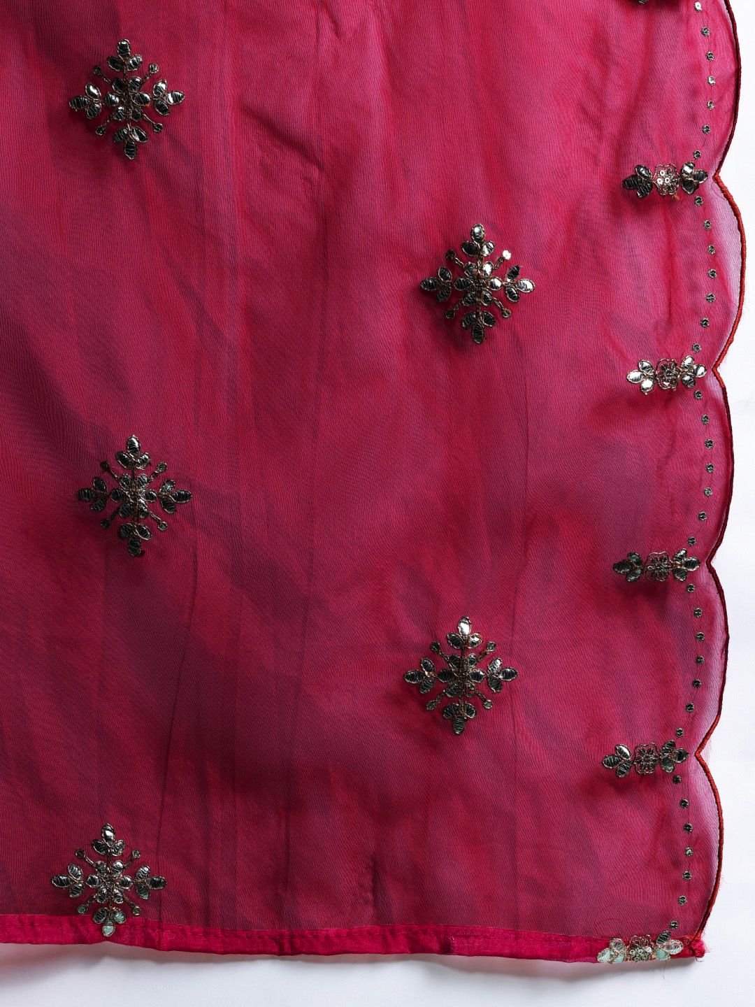 Dhiyona IE Women Ethnic Motifs Embroidered Regular Sequinned Kurta with Trousers & With Dupatta