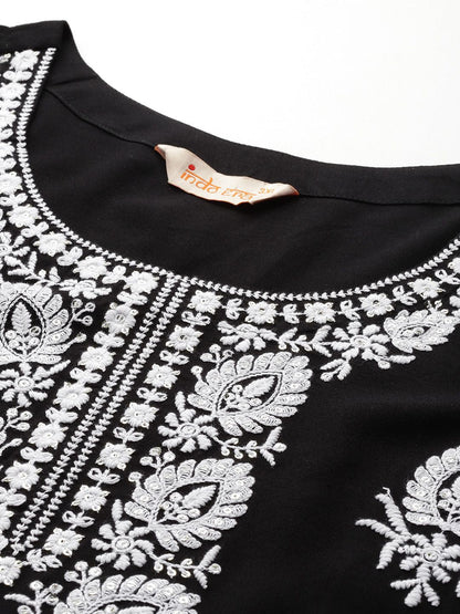 Indyancart IE Plus Size Ethnic Motifs Embroidered Sequinned Kurta
