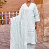 Indyancart IE Women Ethnic Motifs Embroidered Regular Chikankari Pure Cotton Kurta with Trousers & With Dupatta