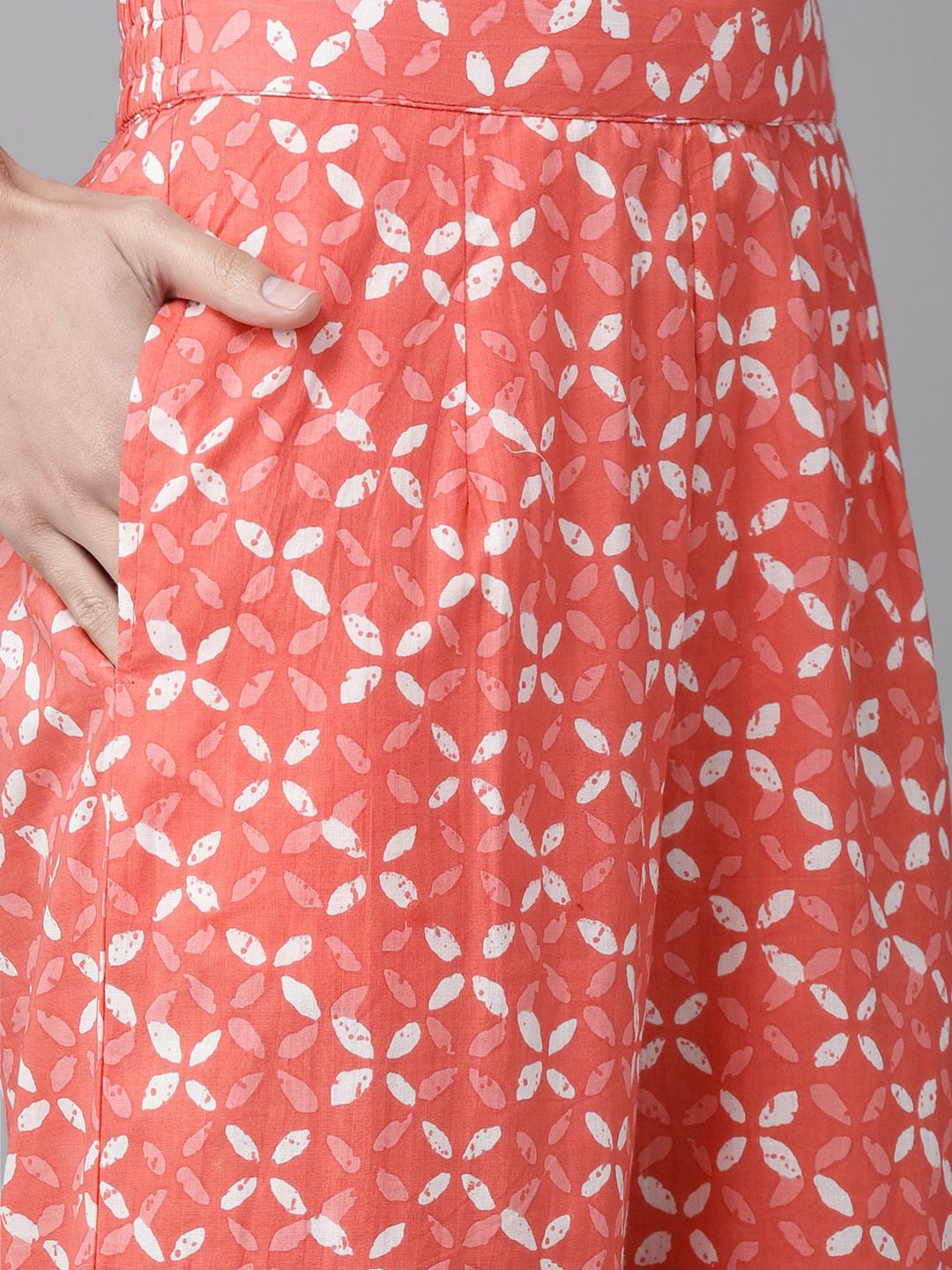 Indyancart IE Women Pink Embroidered Regular Kurta with Palazzos & Dupatta