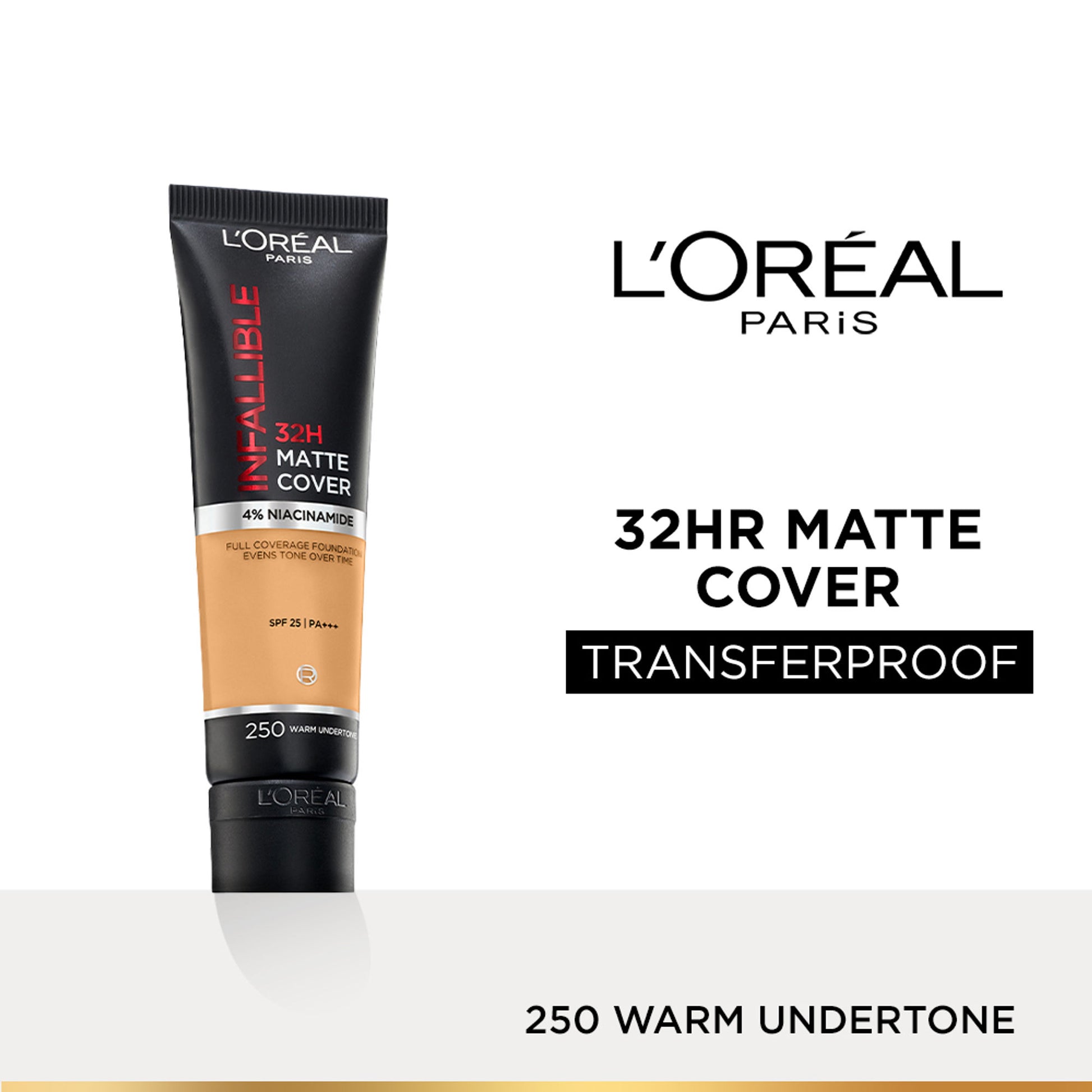 L’Oreal Paris Infallible 32H Matte Cover Liquid Foundation - 250 Warm Undertone
