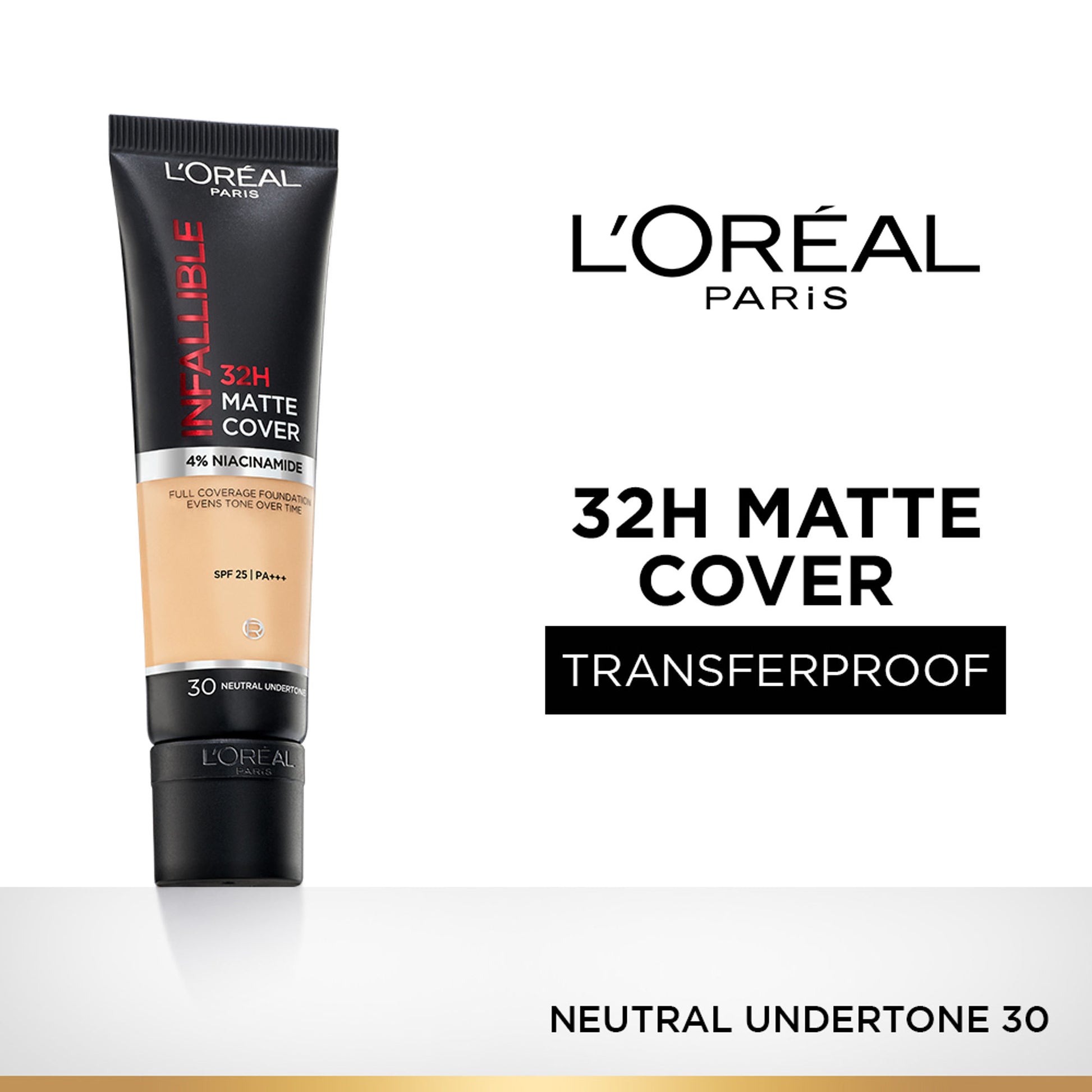 L’Oreal Paris Infallible 32H Matte Cover Liquid Foundation - 30 Neutral Undertone