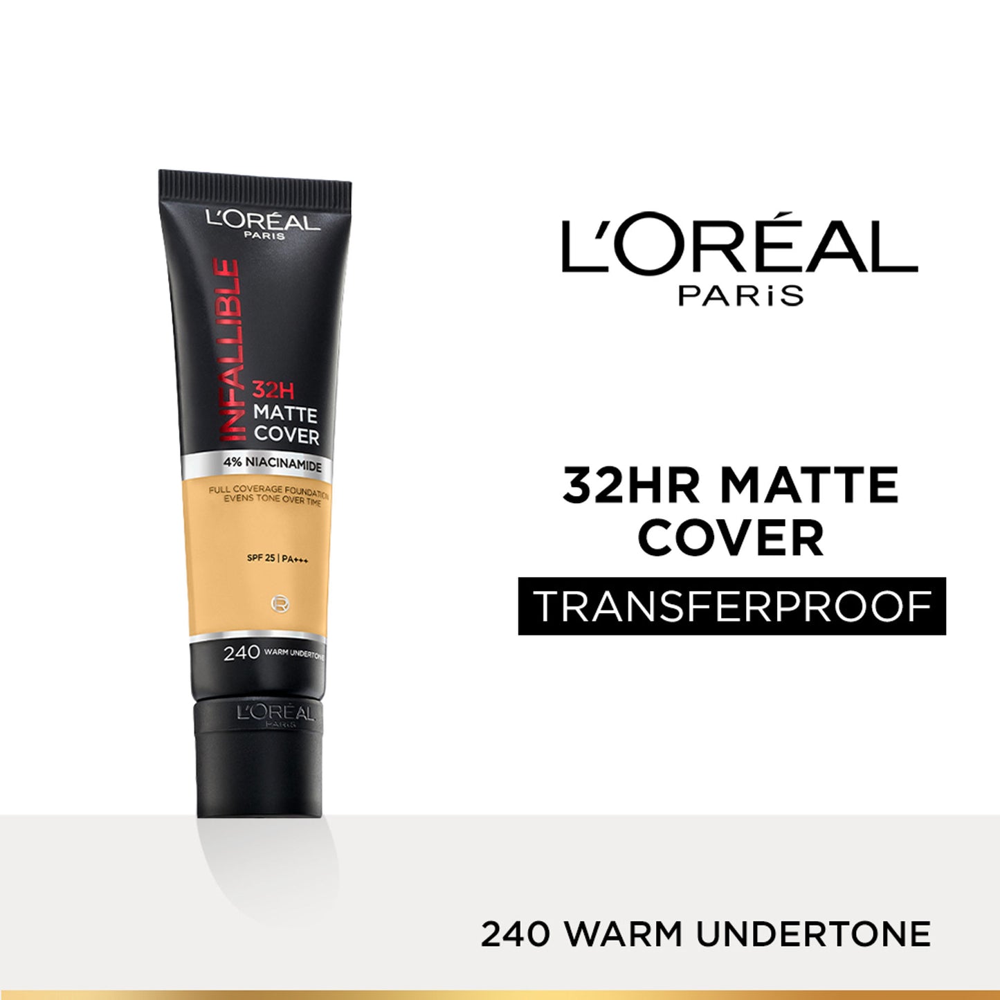 L’Oreal Paris Infallible 32H Matte Cover Liquid Foundation - 240 Warm Undertone