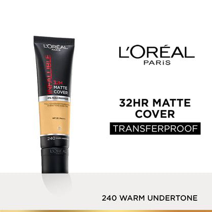 L’Oreal Paris Infallible 32H Matte Cover Liquid Foundation - 240 Warm Undertone