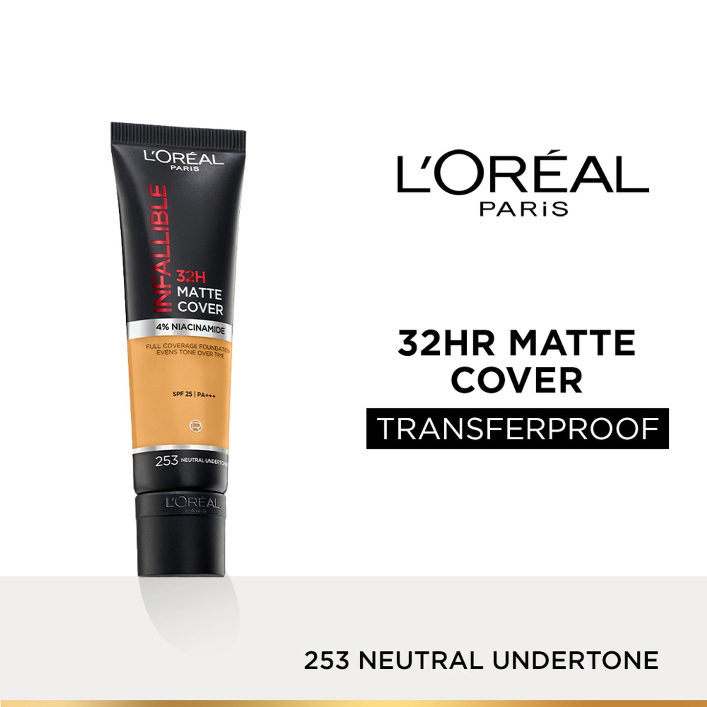 L’Oreal Paris Infallible 32H Matte Cover Liquid Foundation - 253 Neutral Undertone