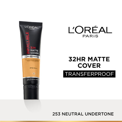 L’Oreal Paris Infallible 32H Matte Cover Liquid Foundation - 253 Neutral Undertone