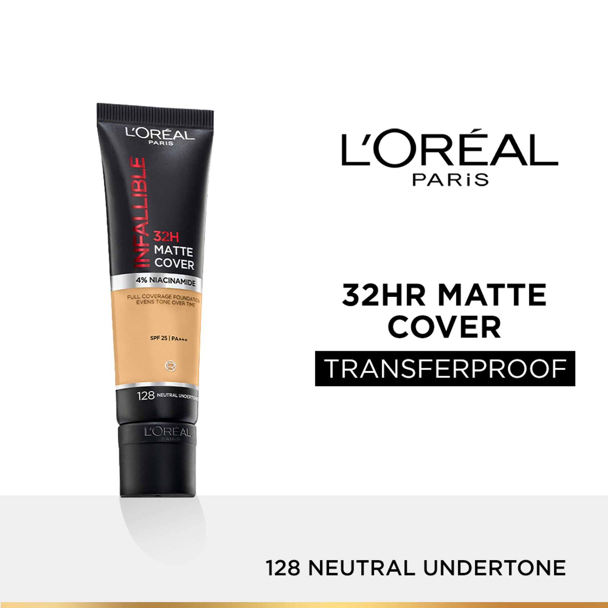 L’Oreal Paris Infallible 32H Matte Cover Liquid Foundation - 128 Neutral Undertone