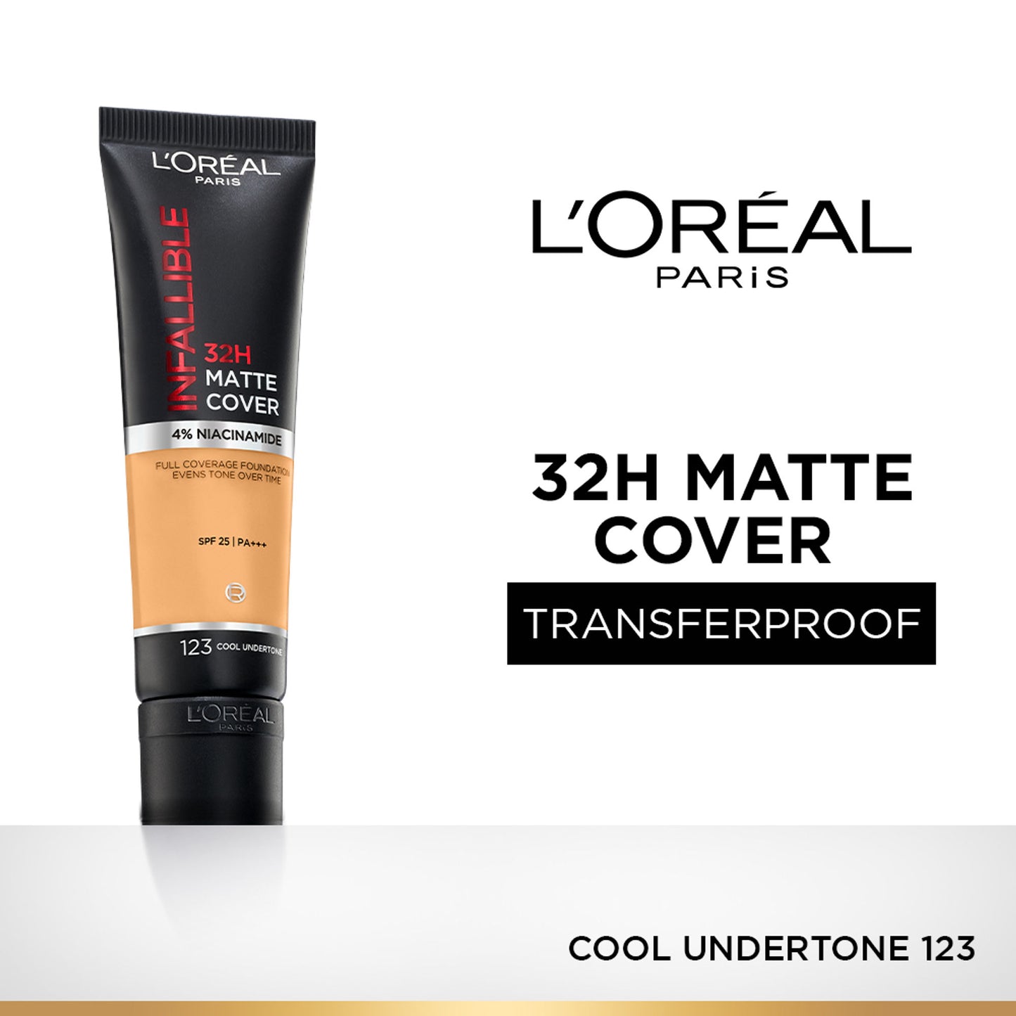 L’Oreal Paris Infallible 32H Matte Cover Liquid Foundation - 123 Cool Undertone