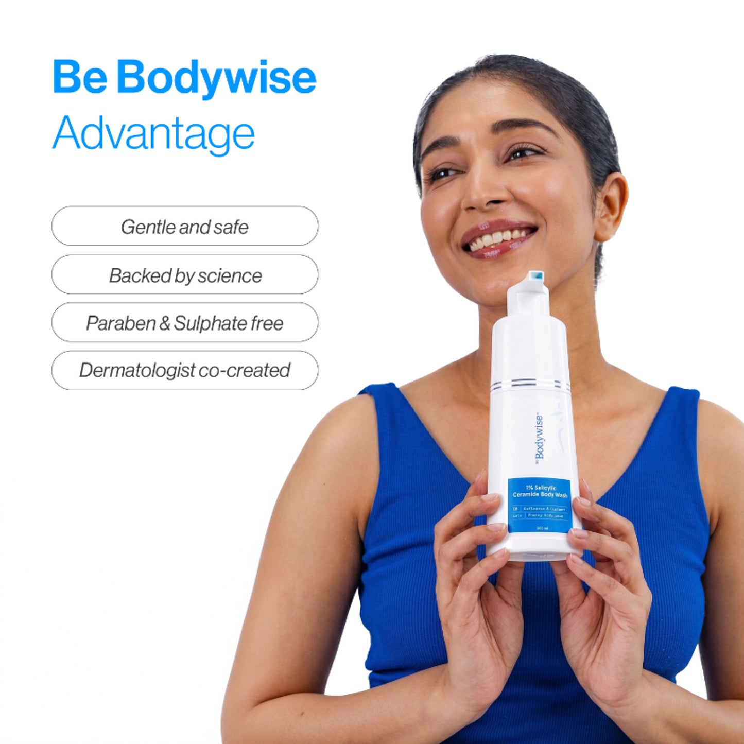 Be Bodywise 1% Salicylic Ceramide Body Wash - Dual Pump 2in1 Body Wash - For Body Acne and Dry Skin