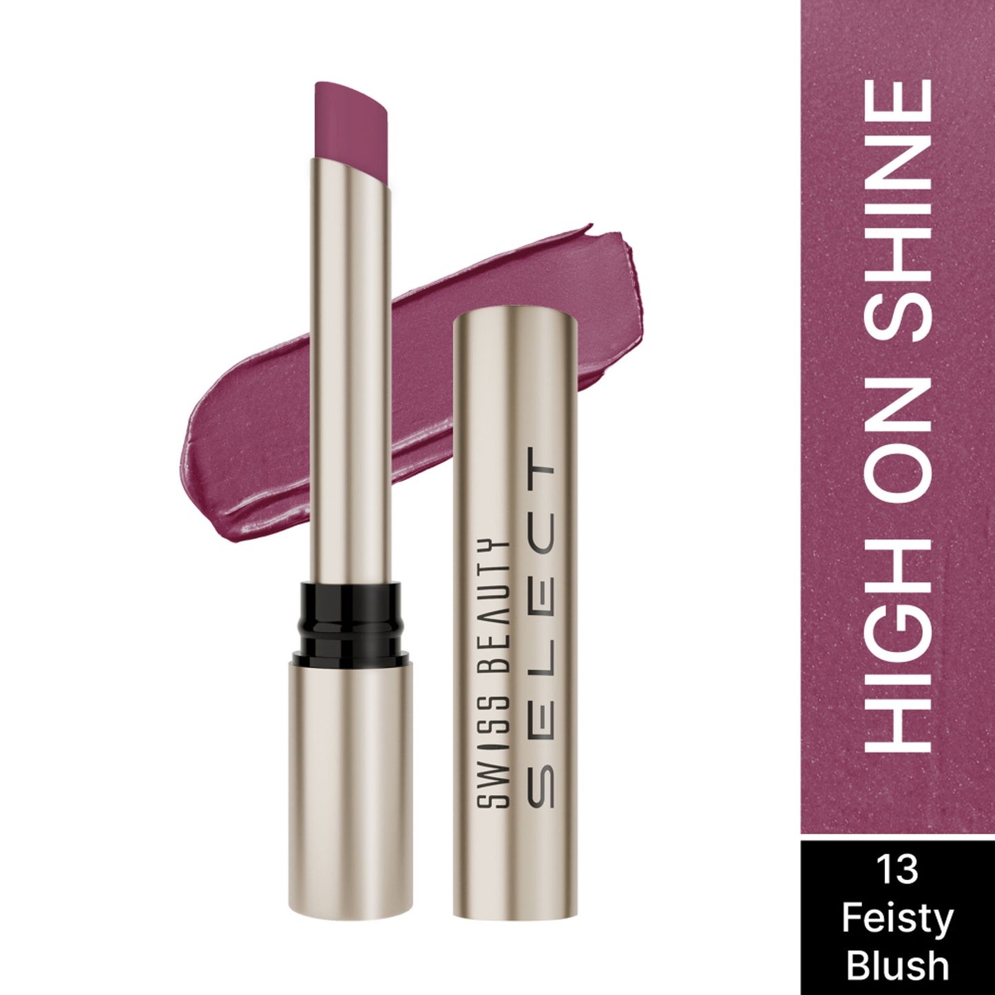 Swiss Beauty Select High On Shine Lipstick - Feisty Blush