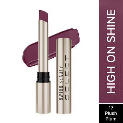Swiss Beauty Select High On Shine Lipstick - Plush Plum