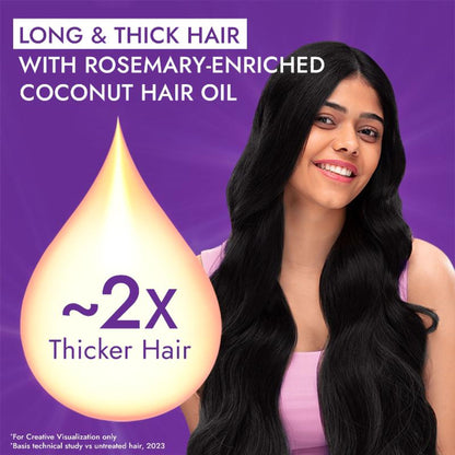 Parachute Advansed Rosemary Enriched Coconut Oil For Upto 2X Thicker Hair