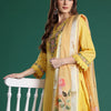 Dhiyona IE Floral Embroidered Thread Work Linen Kurta with Trousers & With Dupatta