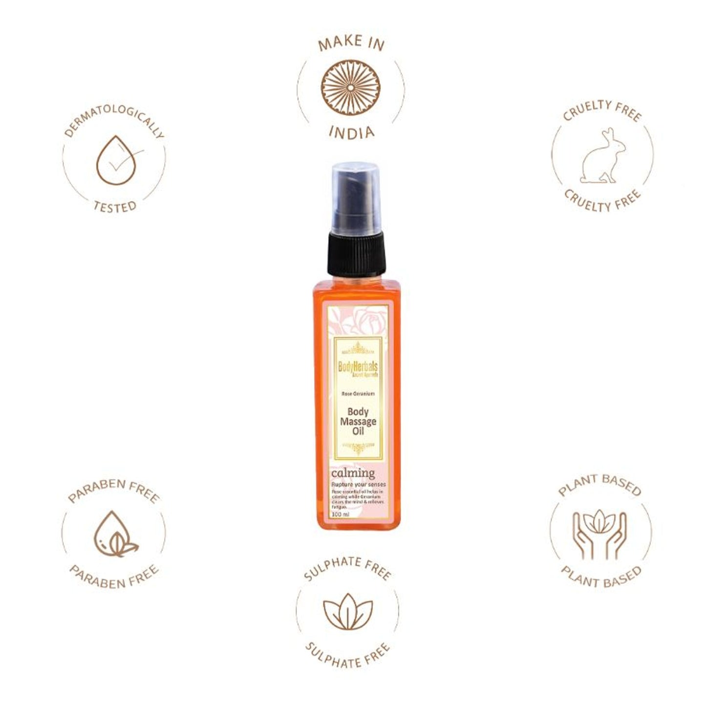 BodyHerbals Rose Geranium Body Massage Oil