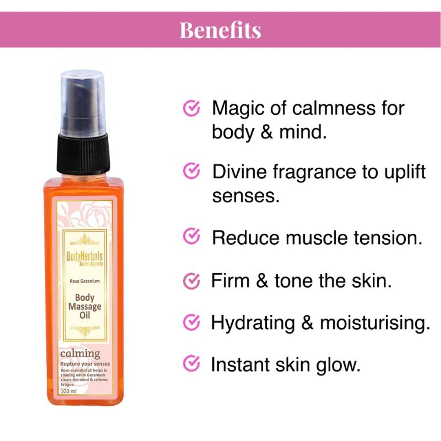 BodyHerbals Rose Geranium Body Massage Oil