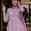 Dhiyona IE Floral Printed Empire Pure Cotton Anarkali Kurta With Trouser & Dupatta