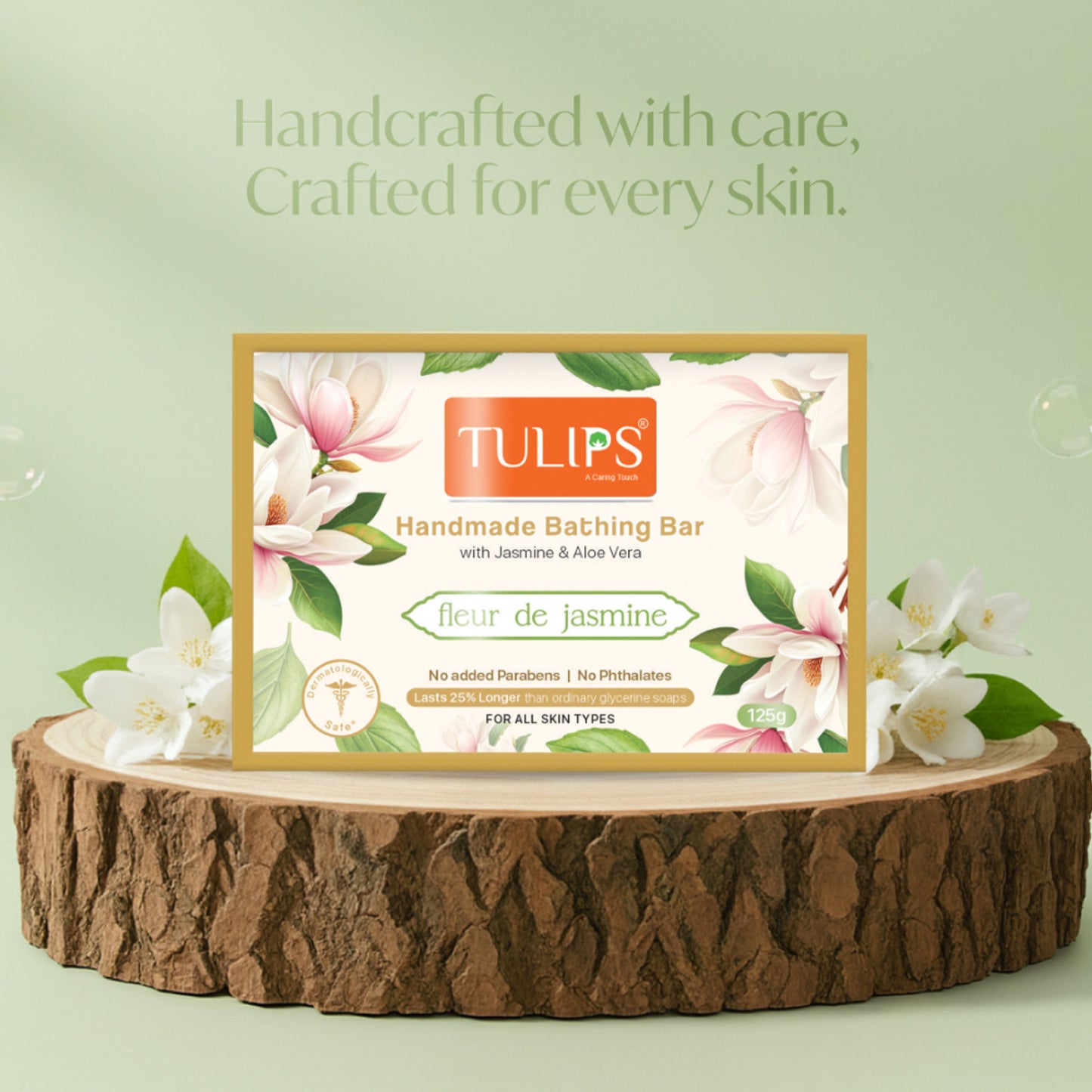 Tulips Handmade Bathing Bar Soap Fleur De Jasmine