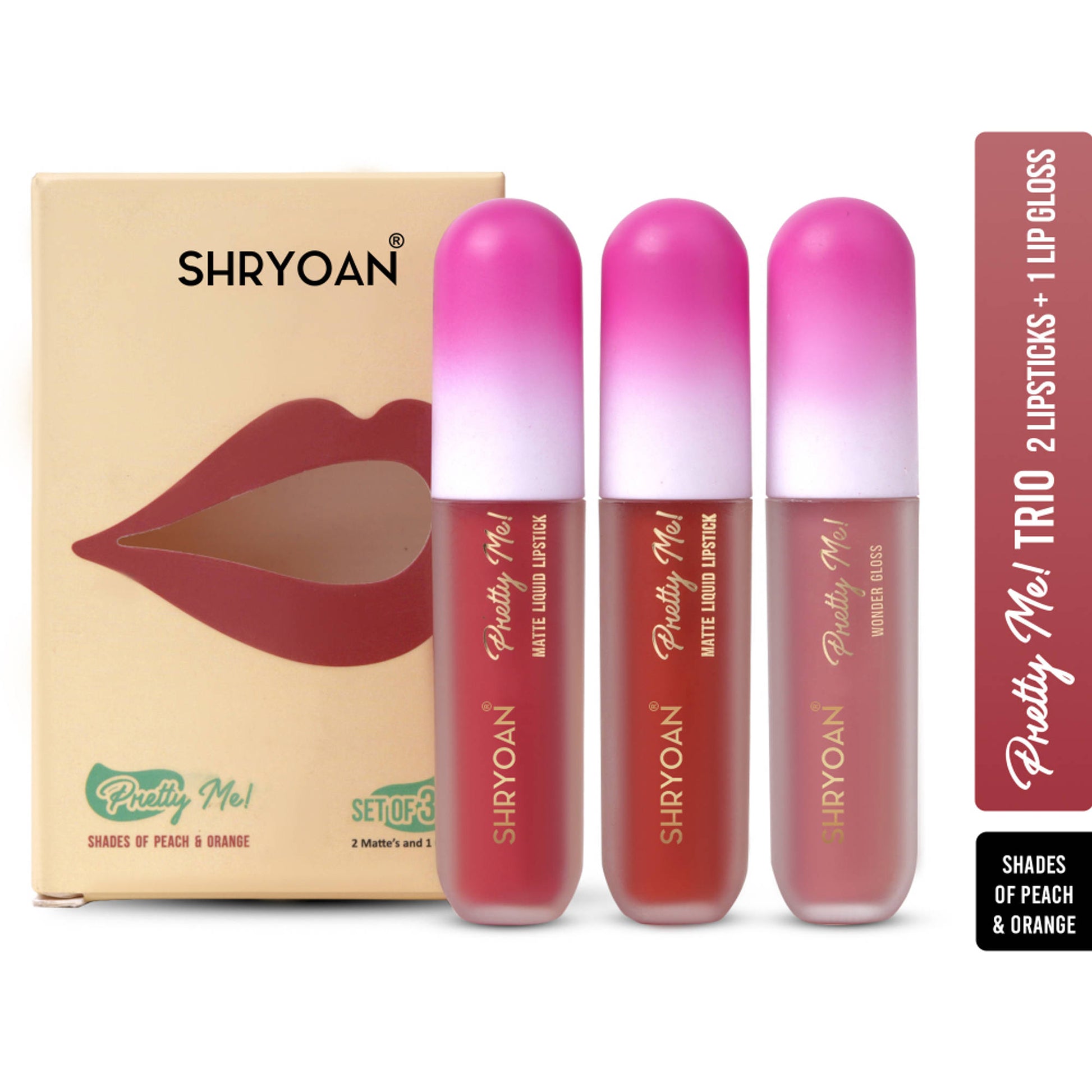 Shryoan Pretty Me! Liquid Matte Lipsticks & Lip Gloss - Peach