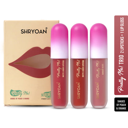 Shryoan Pretty Me! Liquid Matte Lipsticks & Lip Gloss - Peach