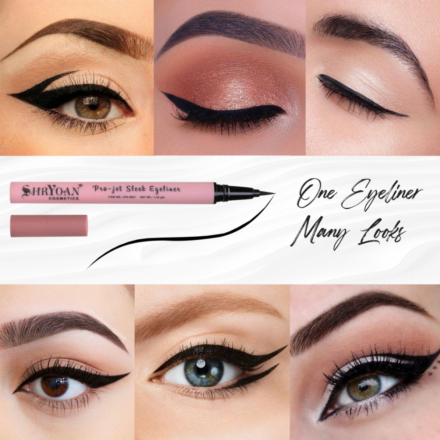 Shryoan Pro-Jet Sleek 24 Hours Stay Eyeliner - Black