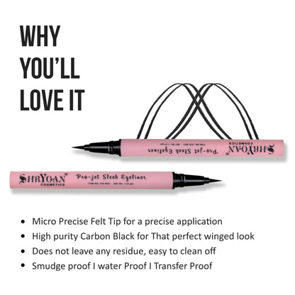 Shryoan Pro-Jet Sleek 24 Hours Stay Eyeliner - Black