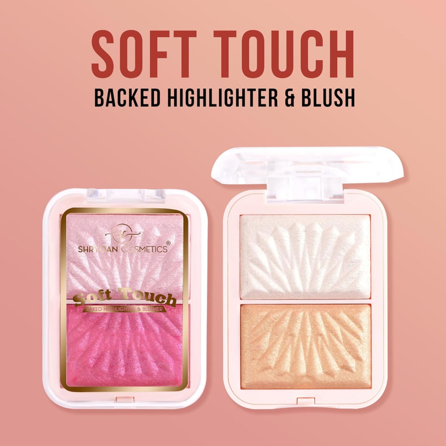 Shryoan Soft Touch Baked Shimmery Finish Highlighter & Blush Palette - 2