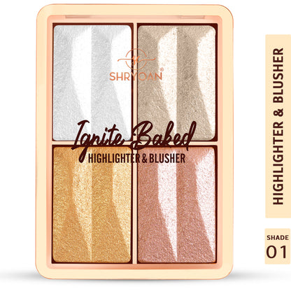 Shryoan Ignite Baked Multi Shimmer Blusher and Highlighter Palette - 1