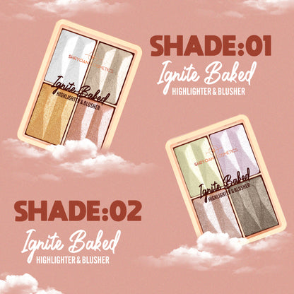 Shryoan Ignite Baked Multi Shimmer Blusher and Highlighter Palette - 1