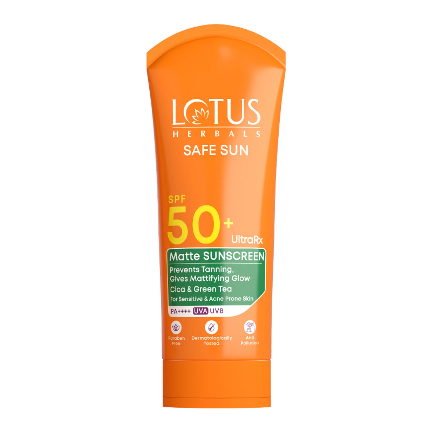 Lotus Herbals UltraRx Matte Sunscreen SPF 50+ PA++++ | With Cica and Green Tea | All Skin Types