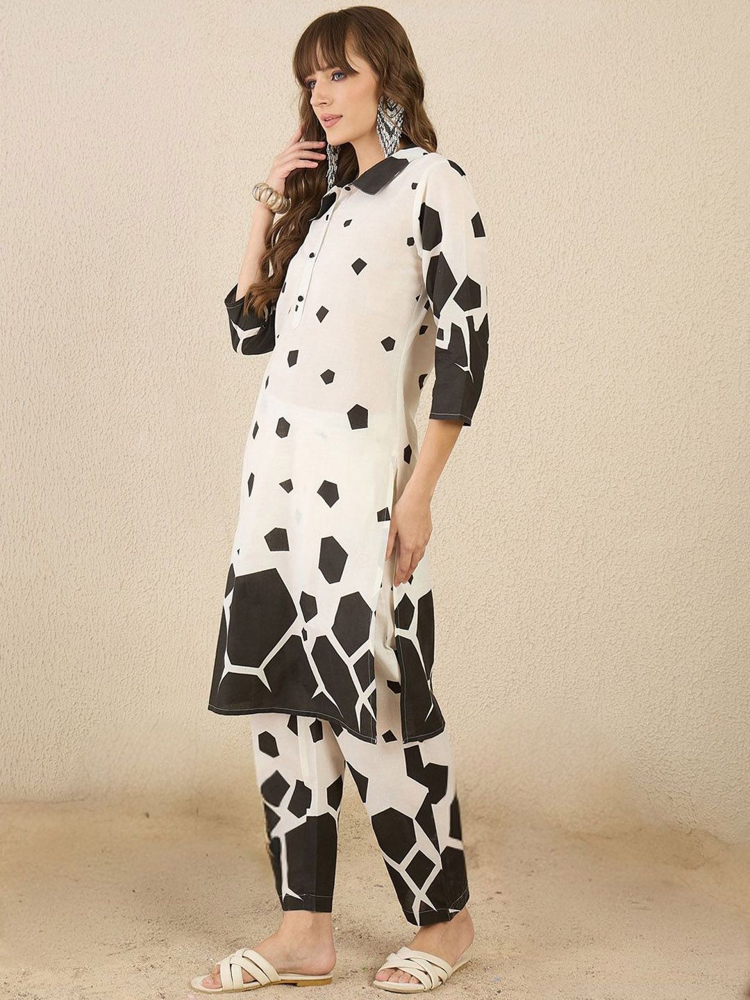Dhiyona IE Printed Pure Cotton Kurta & Trouser Co-Ords