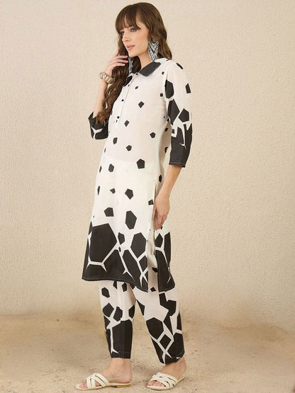 Dhiyona IE Printed Pure Cotton Kurta & Trouser Co-Ords