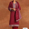 Indyancart IE Ethnic Motifs Printed Sequinned Detail Straight Kurta & Palazzos With Dupatta