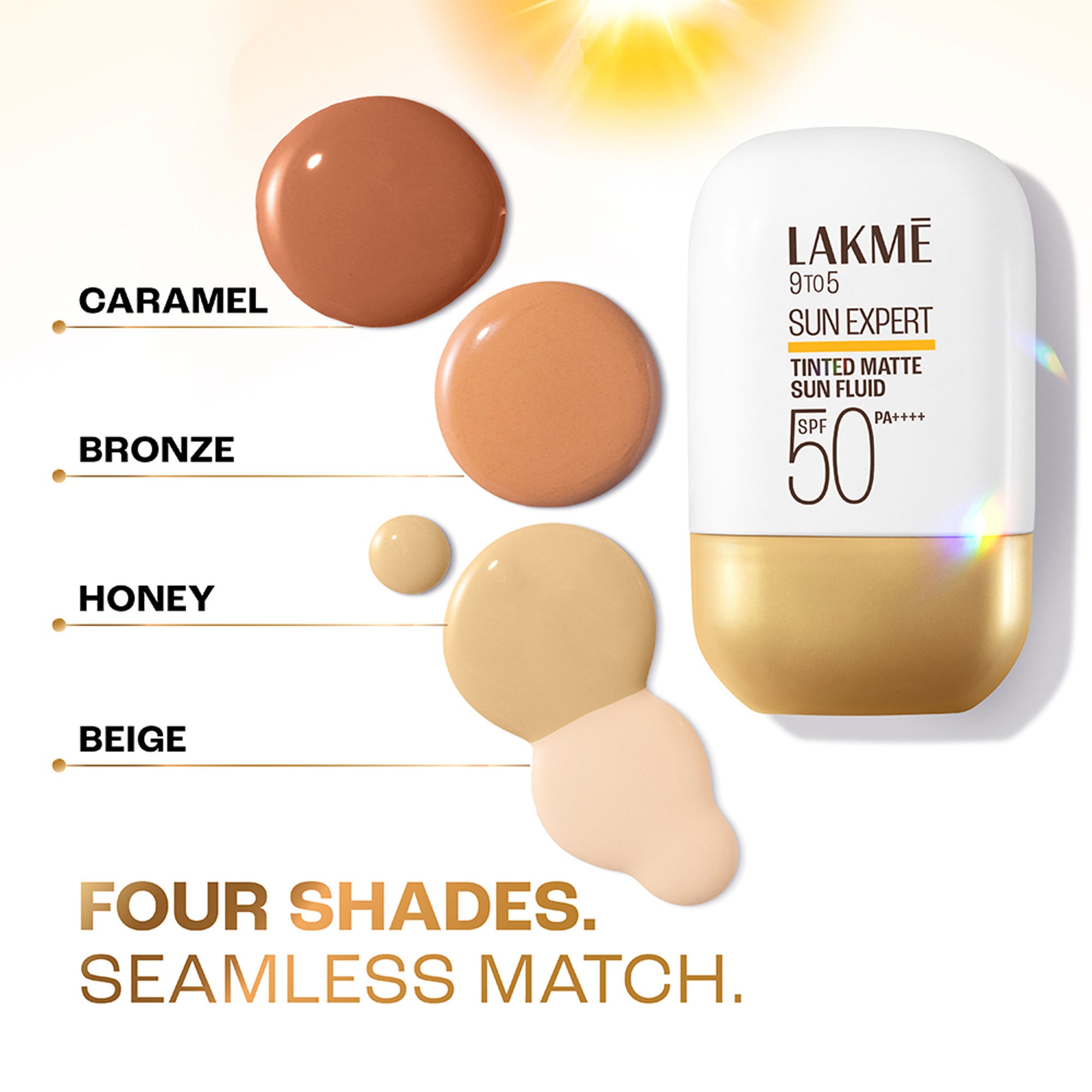 Lakme Sun Expert Tinted Matte Fluid SPF 50 Sunscreen with 1% Ceramide for Barrier Repair - Bronze