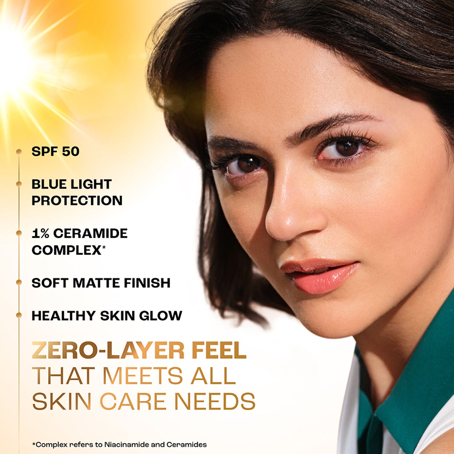 Lakme Sun Expert Tinted Matte Fluid SPF 50 Sunscreen with 1% Ceramide for Barrier Repair - Bronze