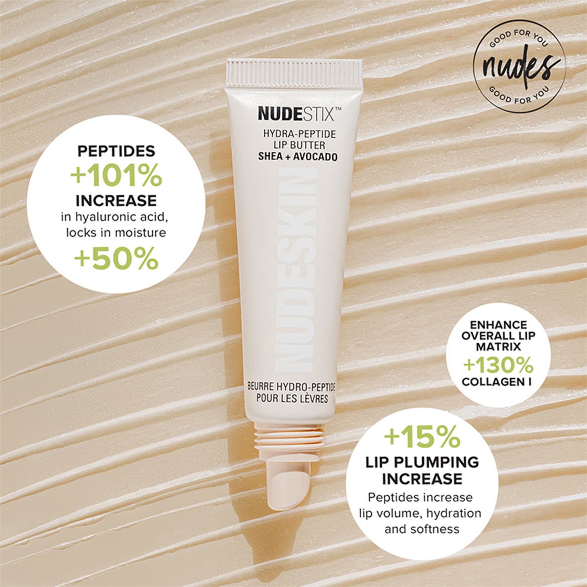 Nudestix Hydra-Peptide Lip Butter - Avocado + Shea