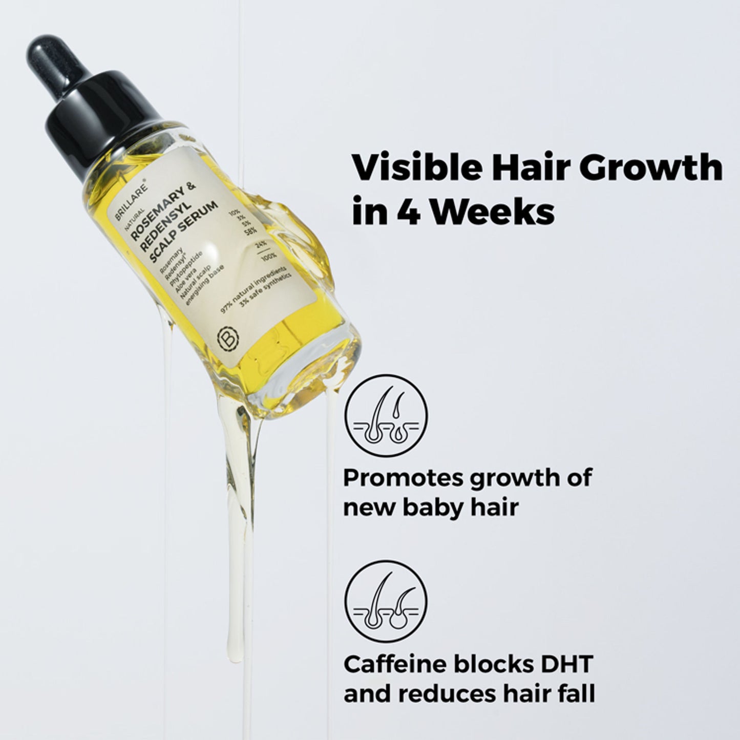 Brillare 10% Rosemary & 3% Redensyl Hair Growth Serum with 3% Phytopeptide