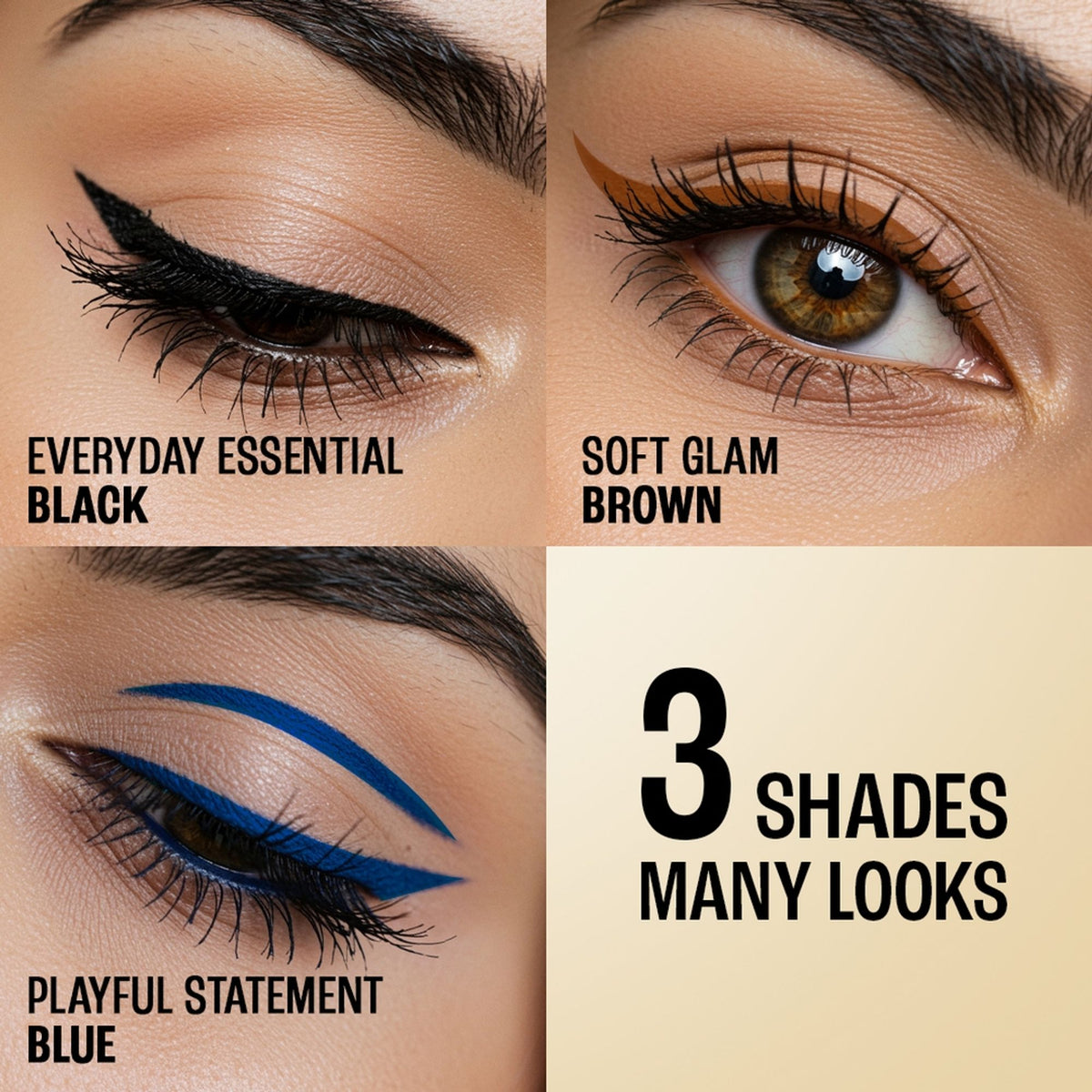 Lakme Forever Matte Liquid Eyeliner in vibrant blue, with a sleek applicator and smooth liquid formula for precise eye makeup application.