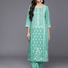 Dhiyona VA Women's Floral Printed Regular Kurta with Trousers