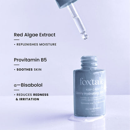 Foxtale Hydrating Serum With Hyaluronic Acid & 6 Hydration Boosters for 24 hours Moisturization