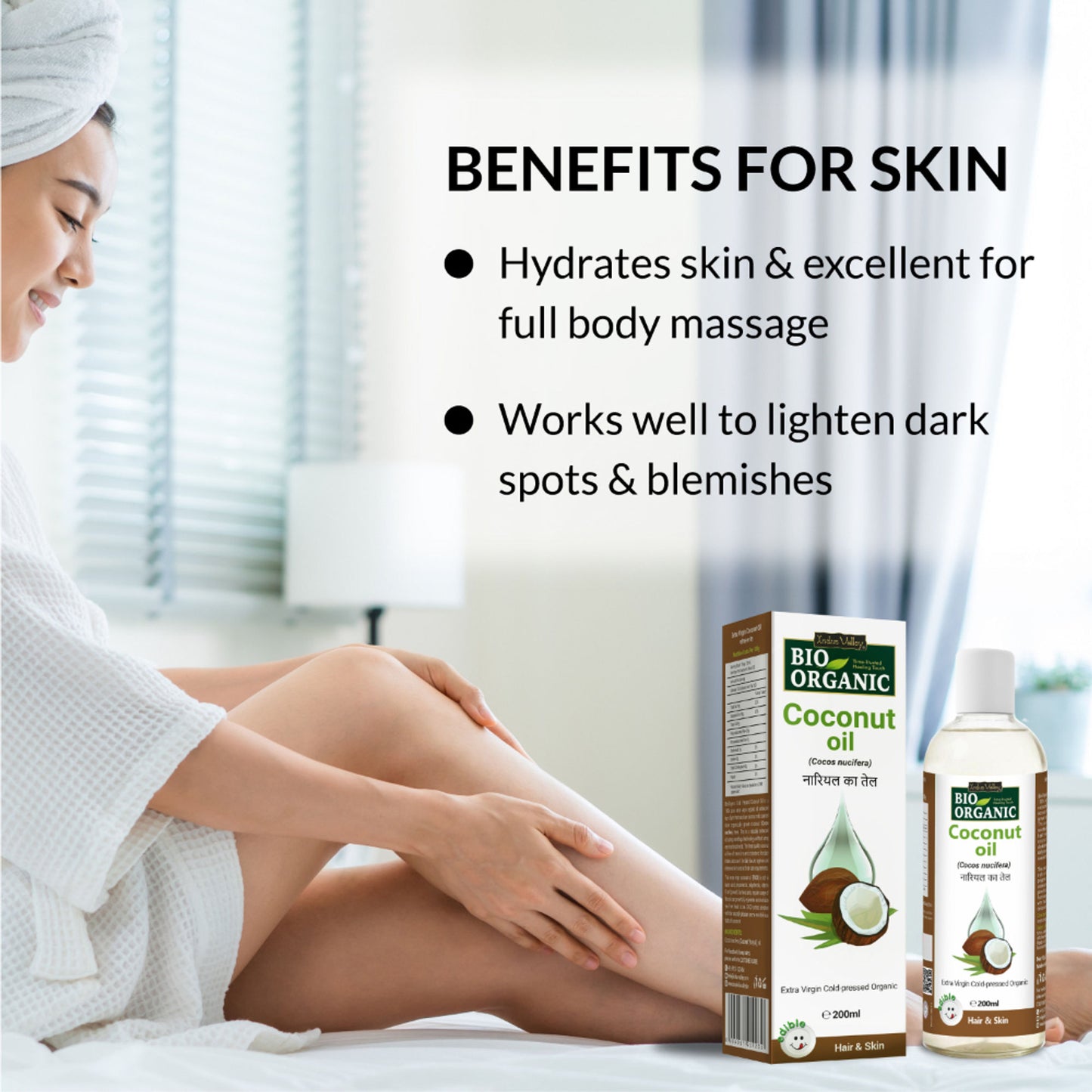 Indus Valley Bio Organic Extra Virgin Coconut Oil for Body, Hair & Skin