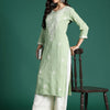 Indyancart IE Ethnic Motifs Embroidered Thread Work Kurta
