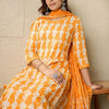 Dhiyona IE Paisley Printed V-Neck Pure Cotton Straight Kurta With Trousers And Dupatta