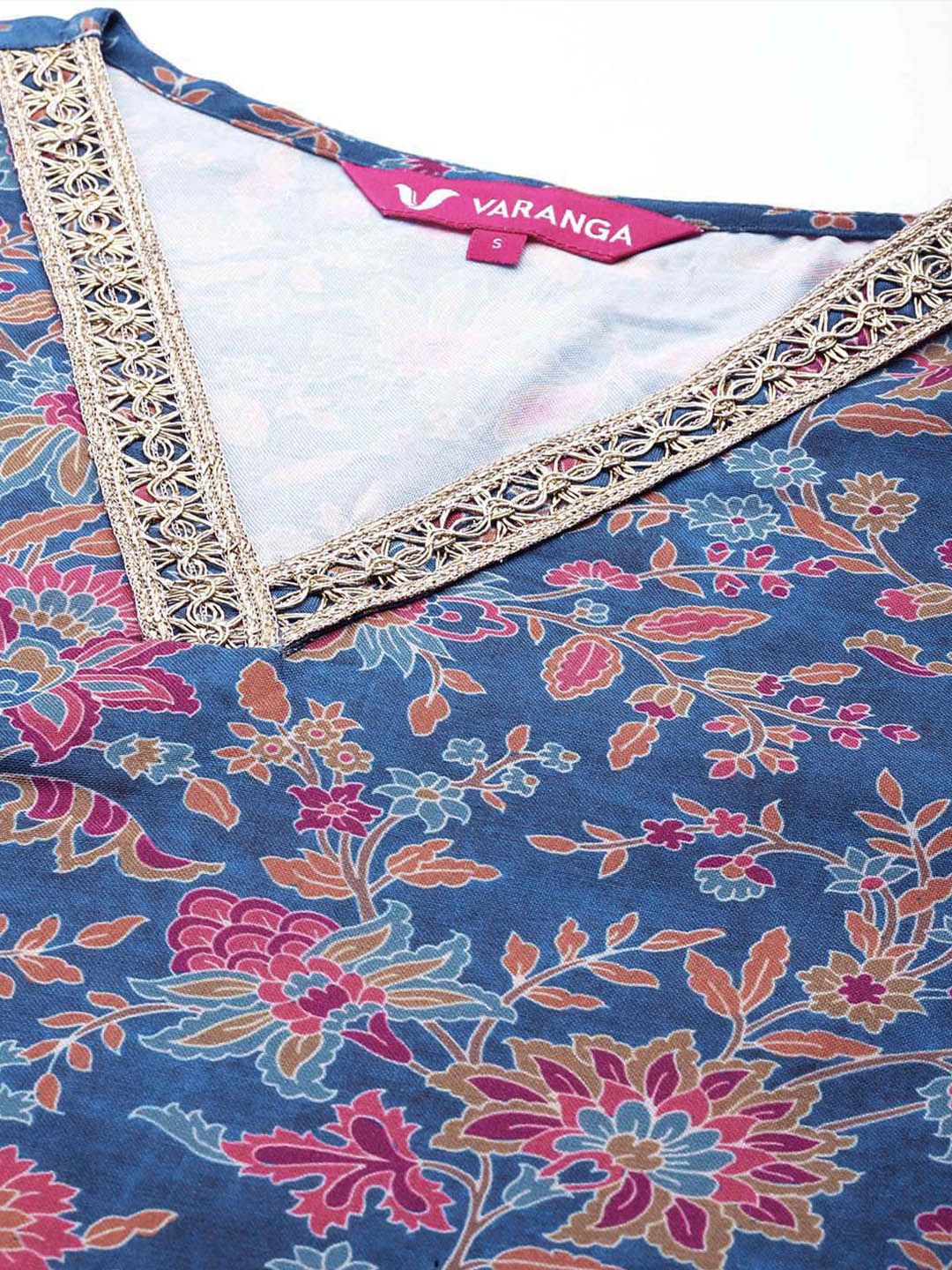 Indyancart VA Women's Paisley Printed Woolen Kurta Paired with Trousers & Printed Dupatta