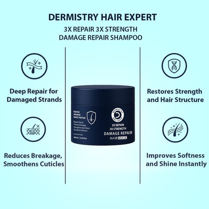 DERMISTRY Keratin Argan Oil Protein Hair Mask For Damage Repair Breakages Split Ends Dry Dull Hair
