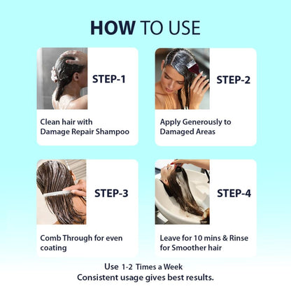 DERMISTRY Keratin Argan Oil Protein Hair Mask For Damage Repair Breakages Split Ends Dry Dull Hair